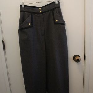 Vintage CHANEL Boutique Gray 100% Wool CC Button